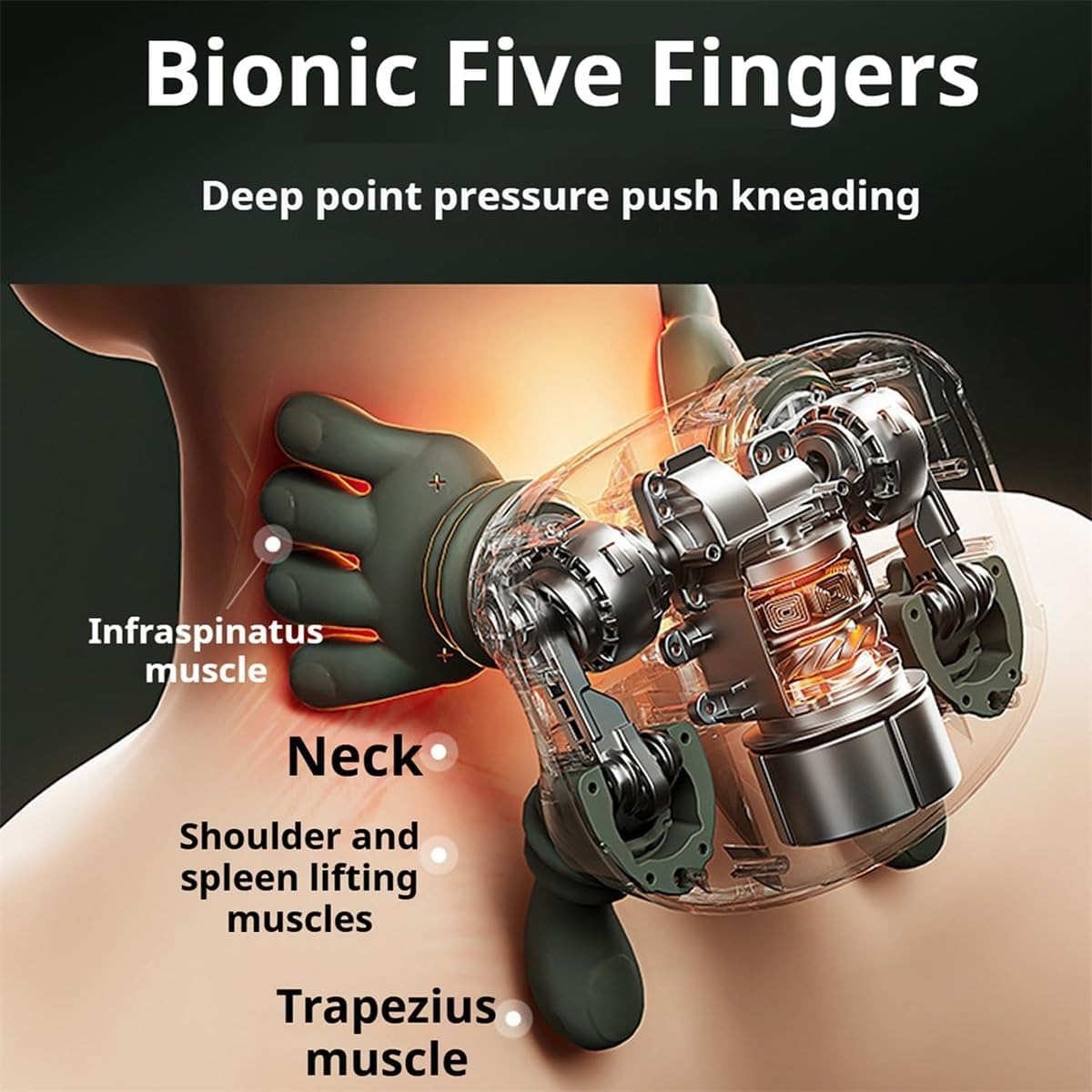 Smart Finger Pressure Neck Massager – Electric Heated Deep Kneading Shoulder & Back Massager