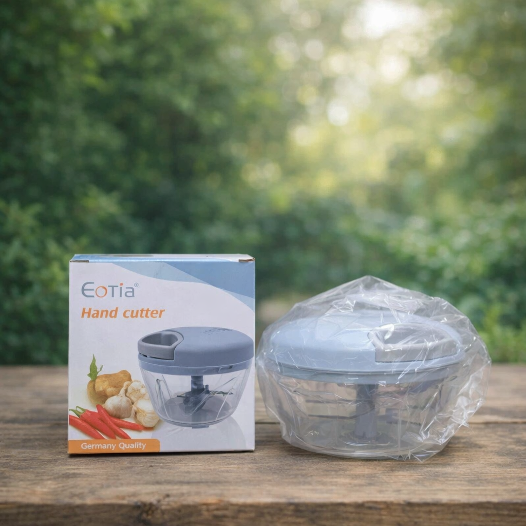 Eotia 3-Blade Manual Food Chopper – High-Speed Compact Vegetable & Fruit Cutter