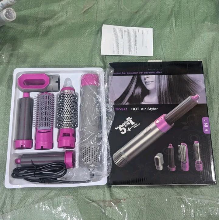5-in-1 Professional Hot Air Styler & Hair Dryer Set – Curler, Straightener & Volumizer