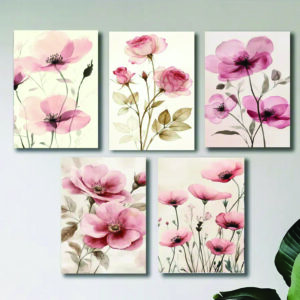 Set of 5 Premium Wall Art Photo Tiles – Modern Home Decor Sets 8x11