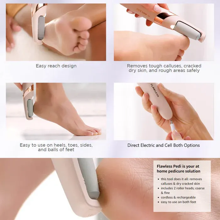 Electric Foot File Grinder – Pedicure Tool for Dead Skin & Callus Removal, Rechargeable Foot Care Machine for Smooth & Soft Feet (Random Color) - Image 2
