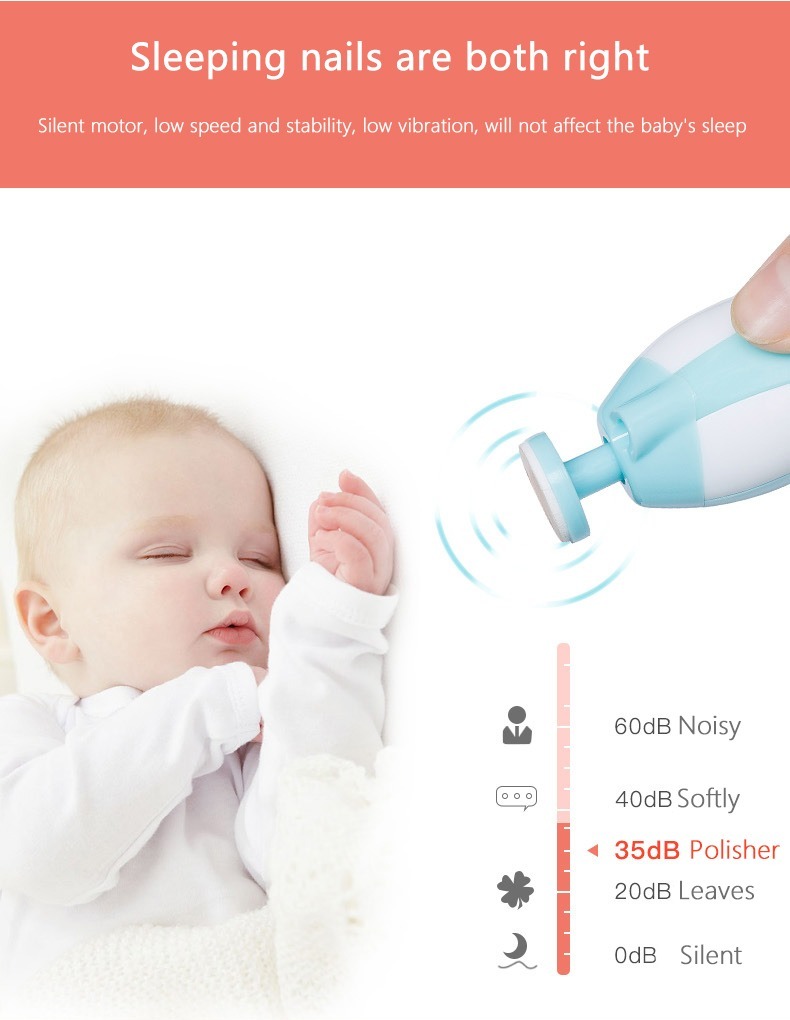 Premium 6-in-1 Electric Baby Nail Trimmer Set β Safe Infant Nail Filer with Storage Case - Image 6