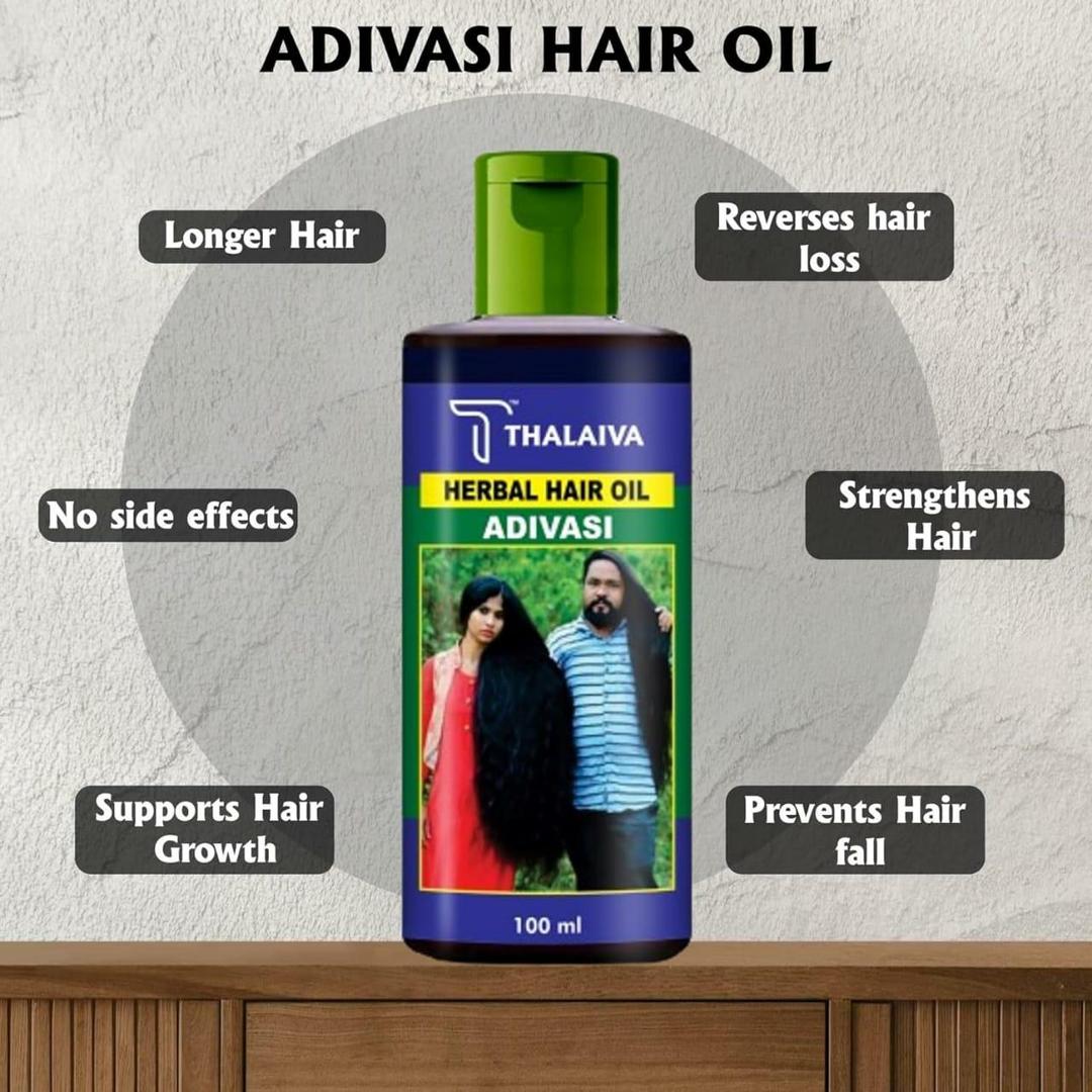 Adivasi Herbal Hair Oil And Shampoo Deal Pack Of 2 – Natural Hair Care Combo For Strong, Shiny, And Healthy Hair (Oil 100ml + Shampoo 200ml) - Image 2