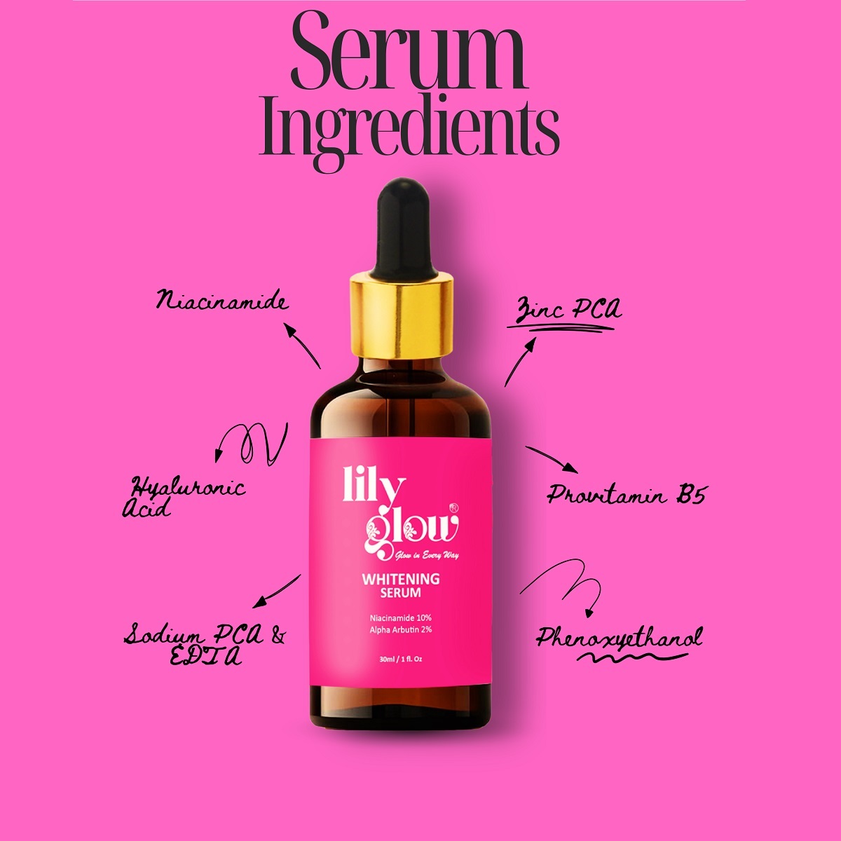 Lily Glow Whitening Serum for Face, Hands & Feet – Glutathione, Brightening Formula | For Men, Women, Oily & Dry Skin 30ml - Image 4