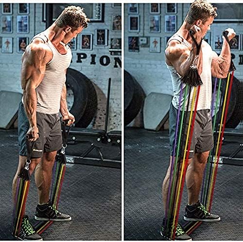 High Quality Portable Resistance Bands With Handles, Resistance Tubes & Workout Bands Exercise Band Elastic Pull Rope 11 Pcs Set - Image 5