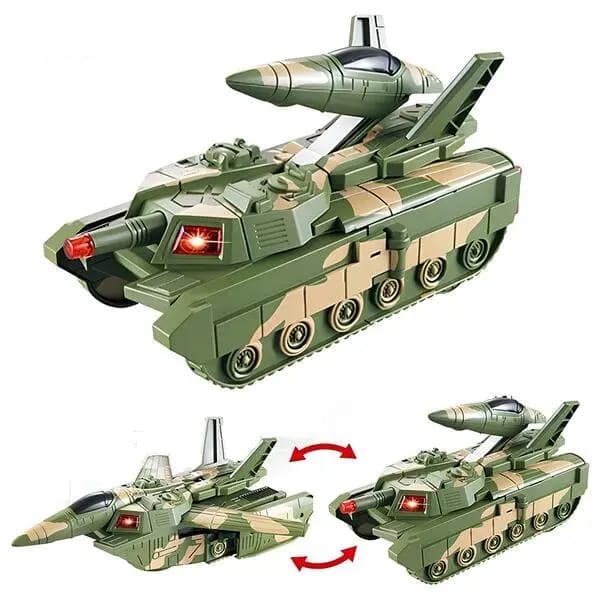 2‑in‑1 Military Aircraft & Tank Toy | Transformable Fighter Jet & Tank | Durable & Safe for Kids (random colour) - Image 3