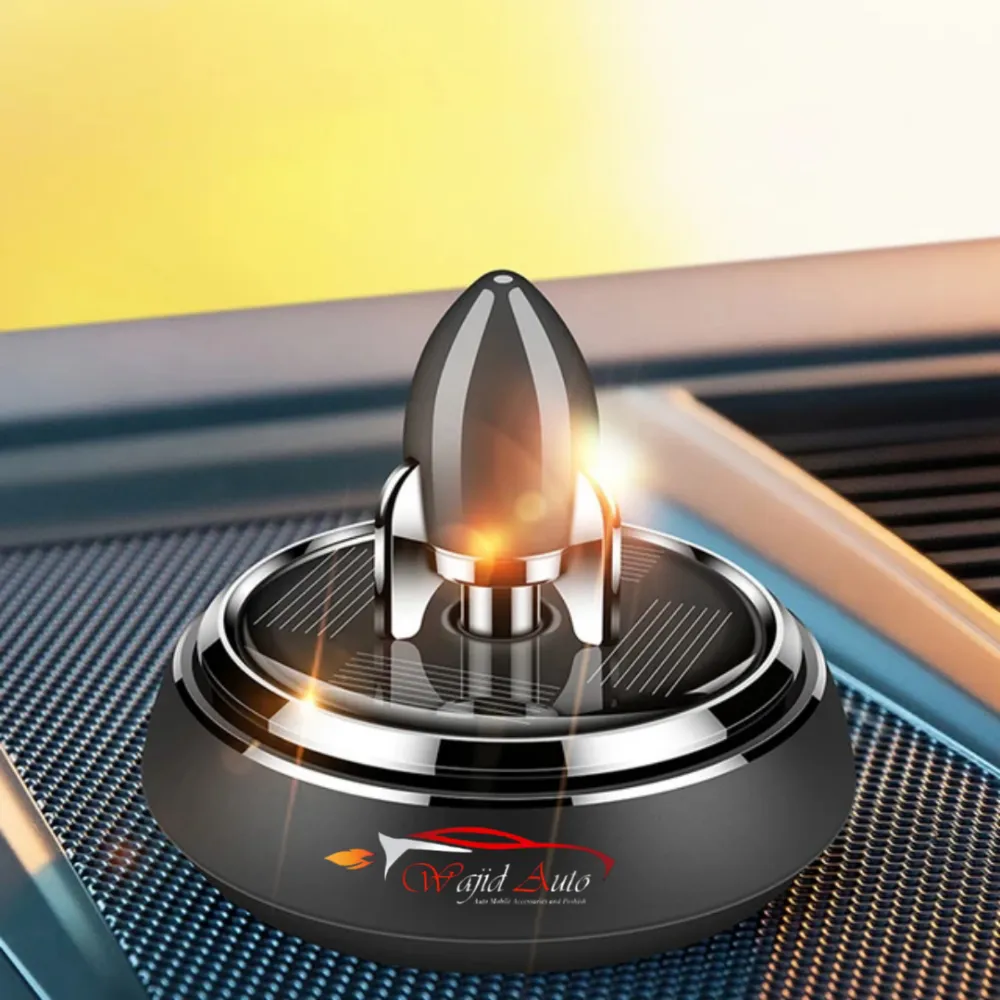 Solar Powered Speech Rocket Car Air Freshener – Rotating Solar Fragrance Diffuser | Long-Lasting Aroma & Stylish Dashboard Decor (Speech Rocket) - Image 3