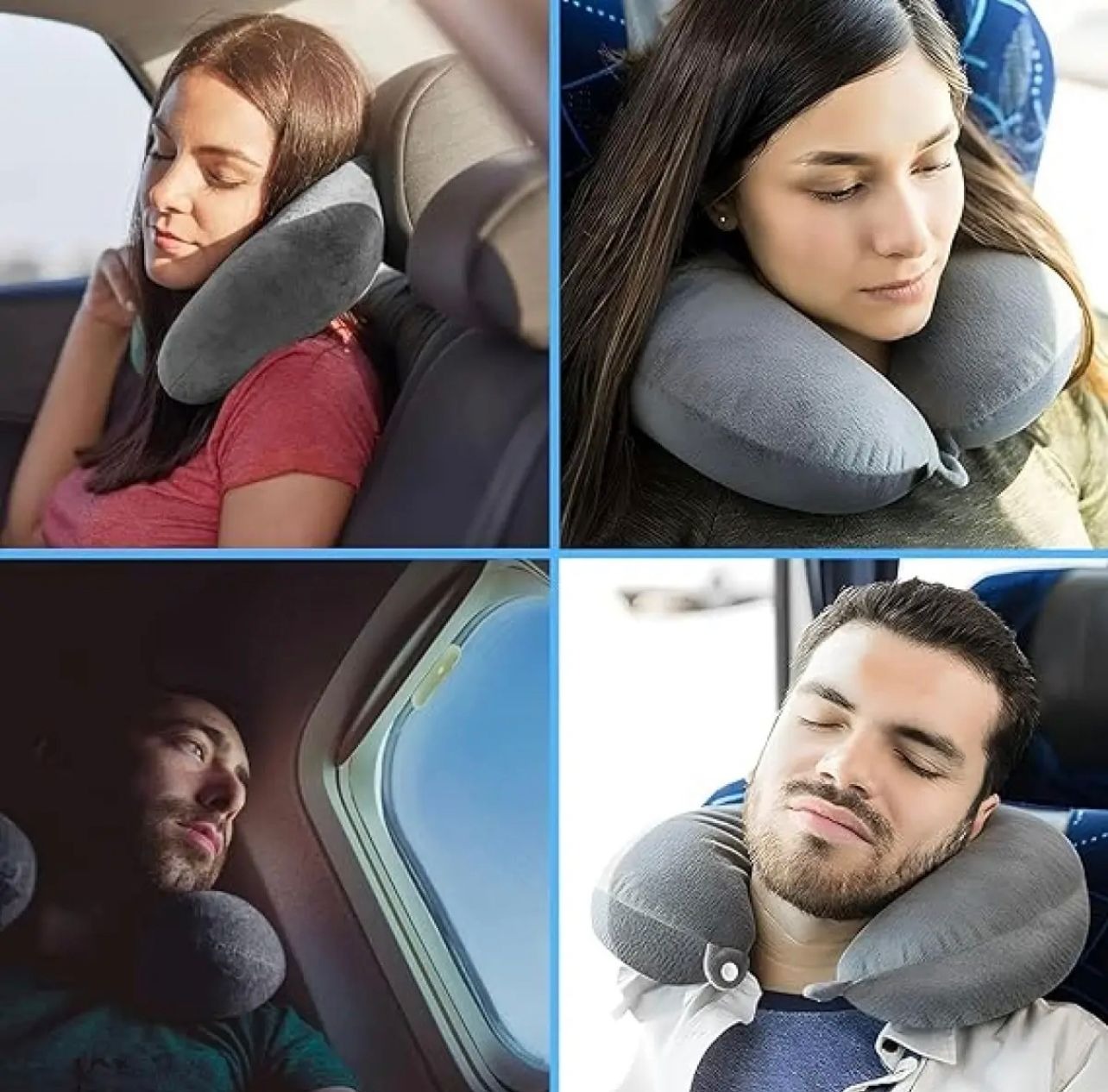 H HOMEWINS 100% Pure Memory Foam Travel Pillow – Soft Neck & Head Support Cushion for Airplane, Car, Home & Office (Black) - Image 3