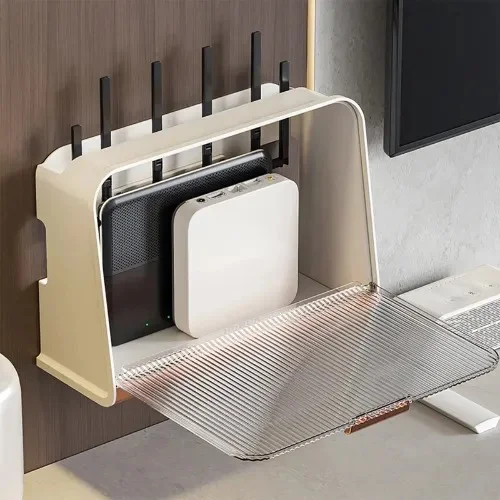 Wall Hanging Wireless WIFI Router Shelf Storage Box Wire Cable Storage Bag Power Cable Organizer Bracket Plug Board Storage Box