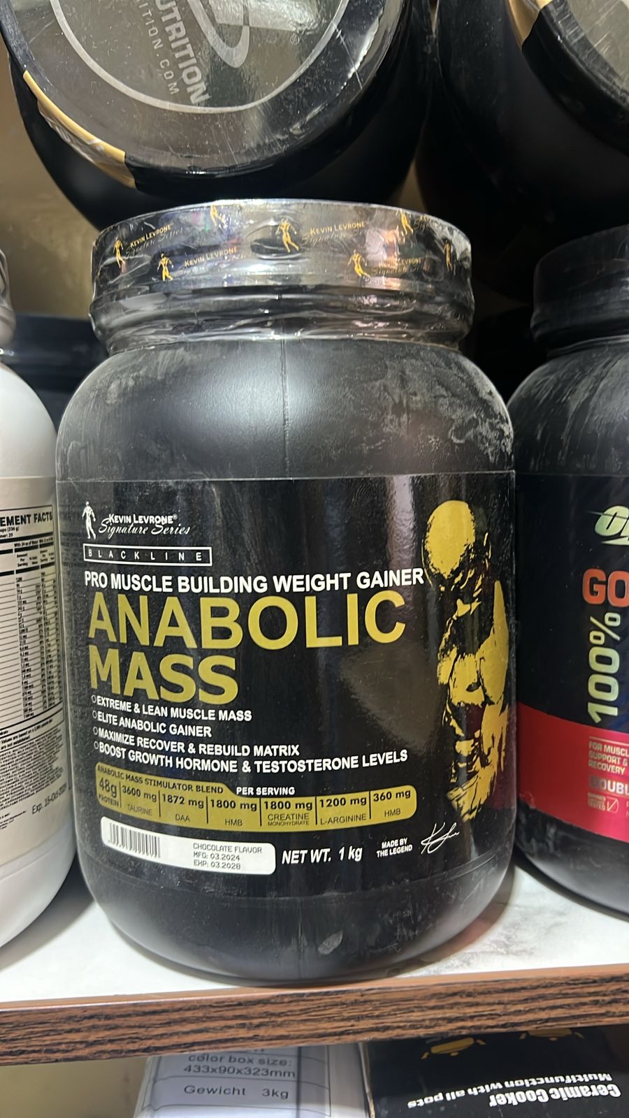 Kevin Levrone Anabolic Mass Pro Muscle Building Weight Gainer Double Rich Chocolate Flavor 2.2 Pounds 1 Kg - Image 4