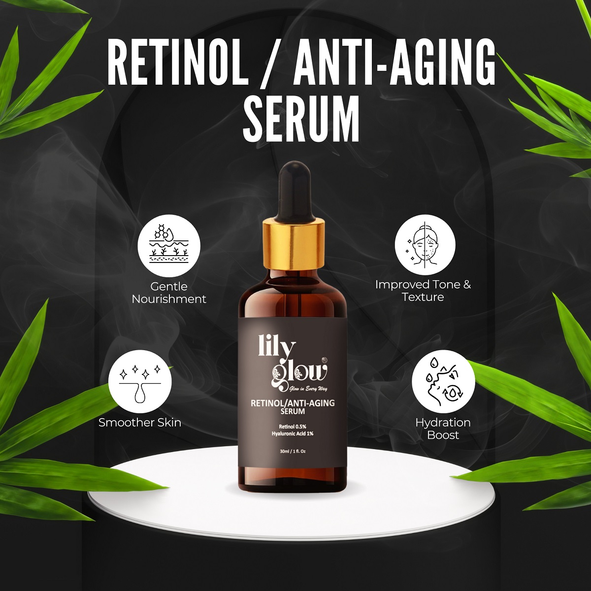 Lily Glow Retinol Anti-Aging Serum for Face – Wrinkle Repair, Skin Tightening & Night Care (30ml) - Image 2