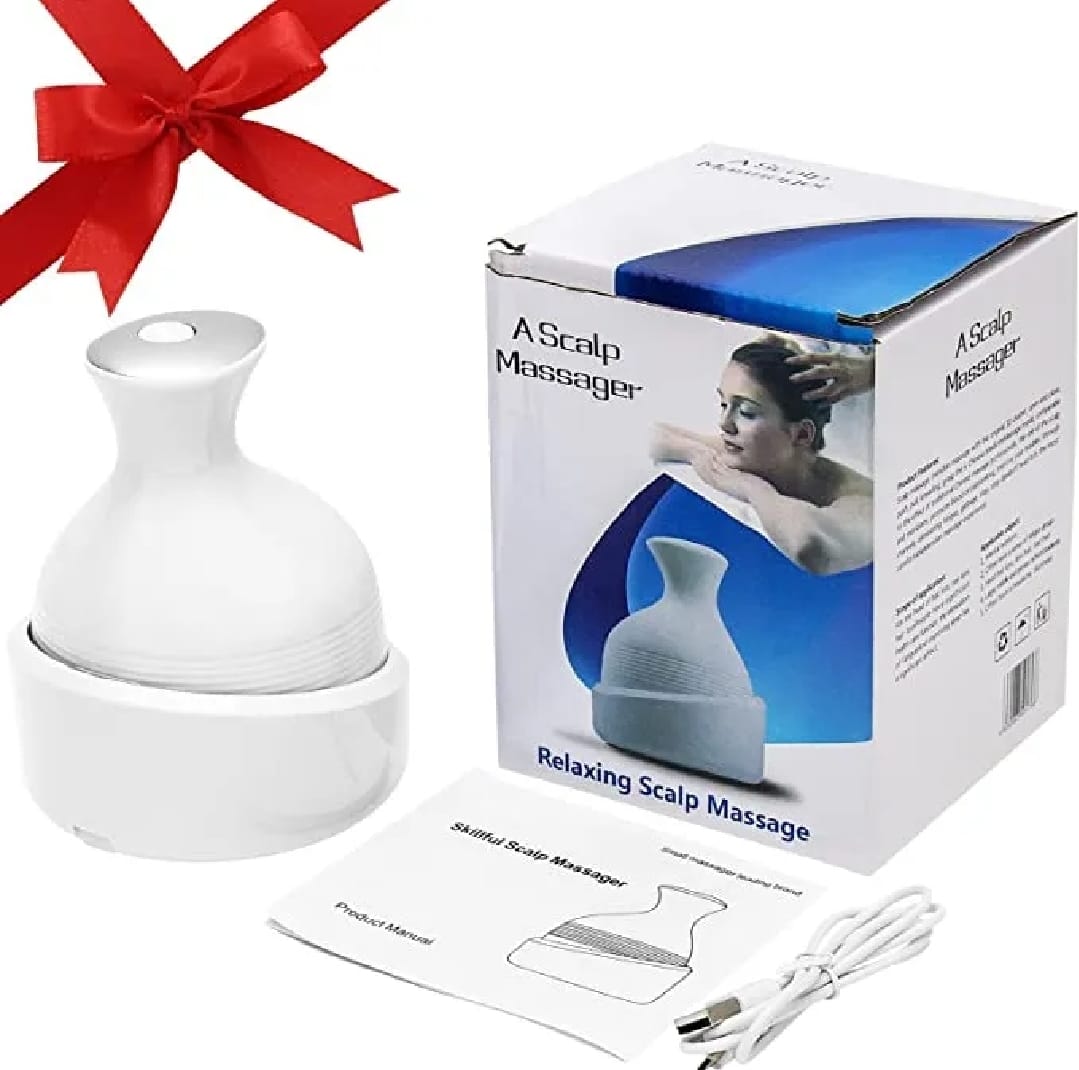 Electric Scalp Massager with 4 Tissue Kneading Nodes – Waterproof Handheld Head & Full Body Massager for Stress Relief - Image 4