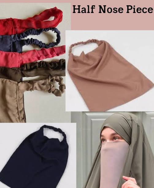 Elastic Half Niqab Bundle – Pack of 6 Premium Chiffon Face Veils for Women | Soft Breathable Daily Wear Niqab | Random Color - Image 2