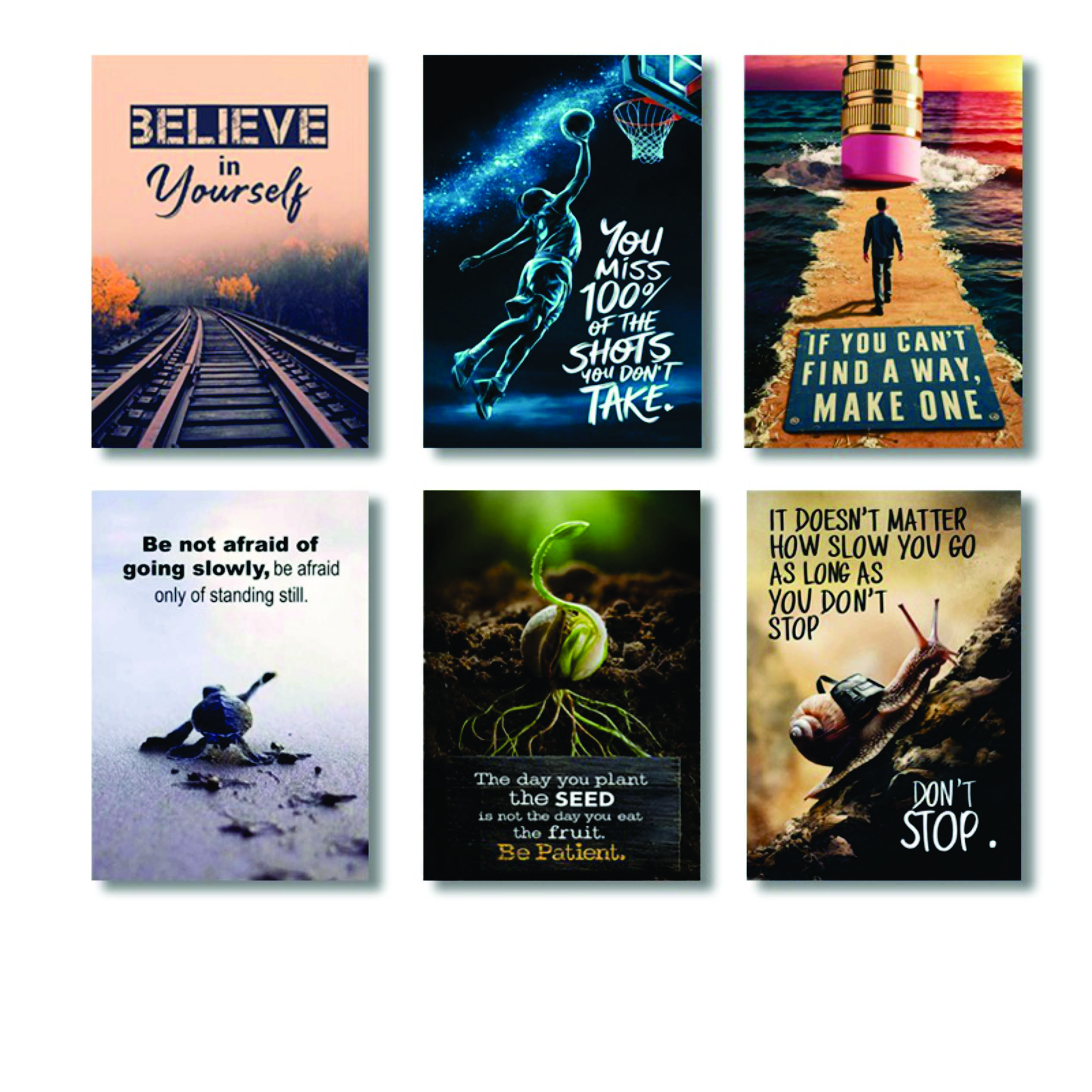 Set of 6 Premium Wall Art Photo Tiles – Modern Home Decor Sets 8x11