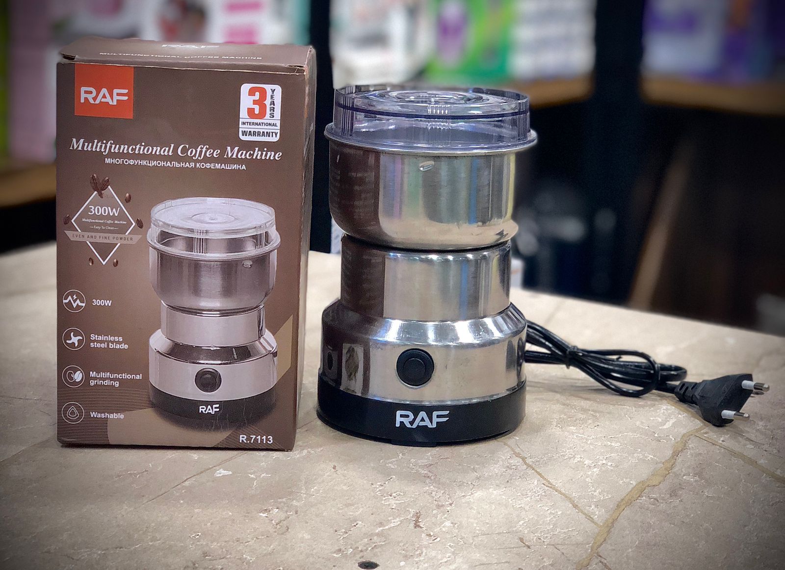 RAF R‑7113 Electric Grinder | 300W | Stainless Steel Blades | 85‑100g Capacity | Coffee, Spices & Masala - Image 5